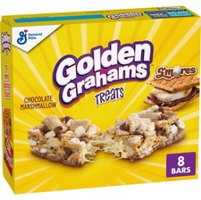   New General Mills GOLDEN GRAHAMS CHOCOLATE MARSHMALLOW Cereal Treat 8-Bars Box