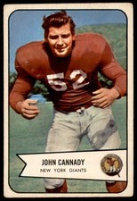 1954 Bowman #19 JOHN CANNADY New York GIants VG/EX (Tiny Wrinkle/Line LS)