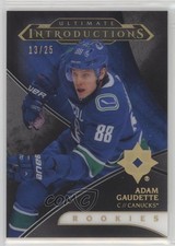 2018 Ultimate Collection Introductions Onyx Black 13/25 Adam Gaudette #UI-32 av1