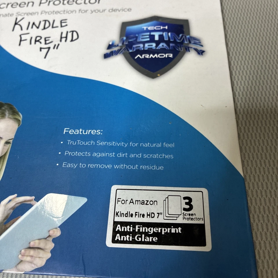 TechArmor Screen Protector For Kindle Fire HD 7" | 3 Pk Anti Glare & Fingerprint - Image 3 of 4