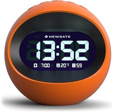 NEWGATE® Centre of the Earth alarm clock | Round retro digital lcd Orange