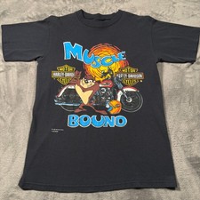 Vintage 1993 Harley Davidson T-Shirt Men Medium Tasmanian Devil Taz Muscle Bound