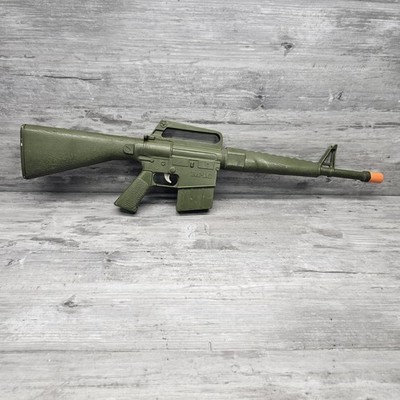 Empire M-16 Plastic Toy Rifle w/ Rat-tat-tat Sound 26'' 1960s Vtg Original Works