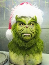 the grinch mask latex, hadmade 100 , halloween, christmas, movie, grinchys, gif,
