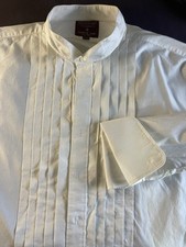 Nordstrom 2-Ply Broadcloth Wing-Collar Tuxedo Shirt  Pleated Front  18.5 X 34