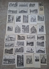 Stahlstiche Drucke alt über Schorndorf 37 Stück auf besond. Papier v. 1978-1992