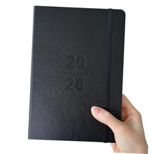 Daily Planner 2026, Calendar 2026 Agenda Planner Daily Journal 8.5" 5.75" Black