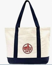 Genuine Original Trader Joe s Authentic Navy Blue Tote Bag
