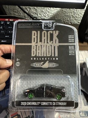 2020 '20 CHEVY CORVETTE C8 STINGRAY CHASE CAR BLACK BANDIT GREENLIGHT 2020 RARE