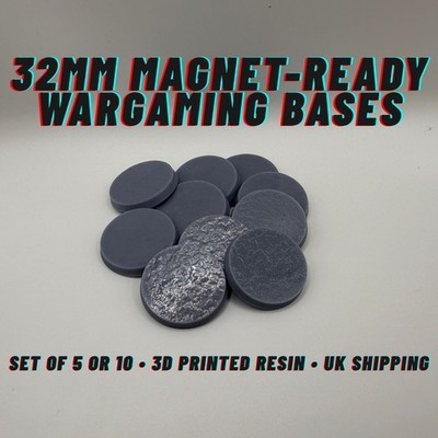 32 mm magnetfertige einfache Harzbasen für Warhammer & D&D | 5 oder 10 UK