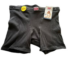 HANES NWT Women s Boxer Brief M Black Ribbed 1 Pair