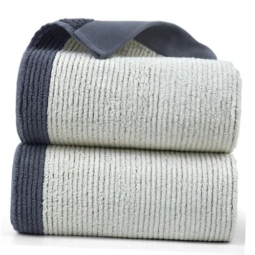 Luxury 520 GSM Bath Towels Set of 2 in Silver-Gray