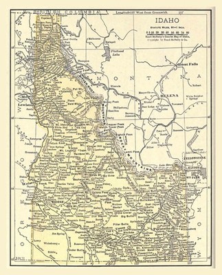 Map of IDAHO from 1912 - 8.5 x 11 Inch Photo Reprint
