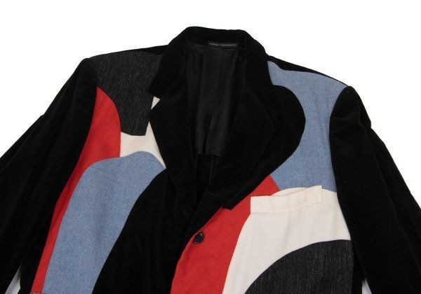 Y's for men Geometric patchwork velor jacket with… - image 2