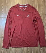 Nike DriFit Quarter Zip Pullover Jacket Mens L Alabama Crimson Tide Football Red