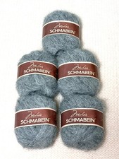 5 Knäuel x 25g Mohair Seide Garn : Mohair + Seide + Polyester : grau