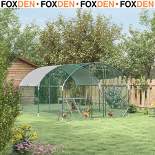 Walk In Chicken Run with Chicken Activity Shelf and Cover, 2.8 x 3.8 x 2m