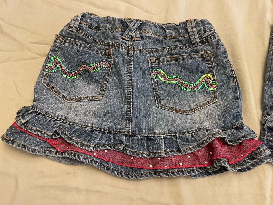 Faldas vaqueras niñas talla 6-7 lote de 3, azul marino antiguo, apretar, limitado también Foto 3 de 4