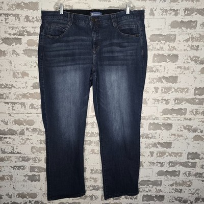 Democracy Jeans Womens 22 Ab Solution Comfort Stretch Denim Straight Leg Blue