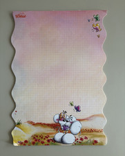 Diddl Blatt A4 kariert - Diddl Maus Motiv mit Schmetterlingen rosa