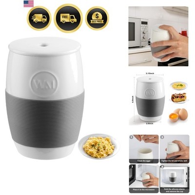 Non-Stick Ceramic Egg Cooker,Quick Scrambled Egg Maker with Silicone Sleeve f...