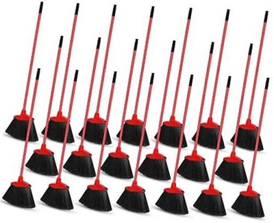 20 Pcs Heavy Duty Broom Outdoor Indoor Commercial Angle Brooms Bulk for Red