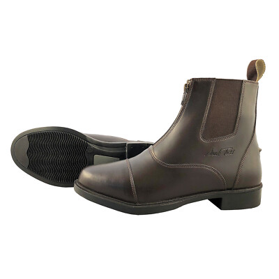 Mark Todd Synthetik Front Zip Short Riding Jodhpur Boot Black/Brown Unisex 37-42