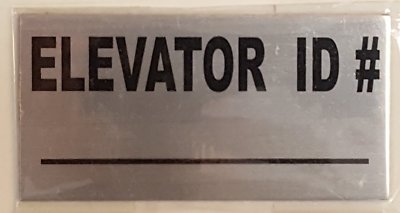 ELEVATOR ID SIGN -BRUSHED ALUMINUM (4X2, Aluminium)-.REF24-1027