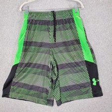 Under Armour Men Activewear Shirt Medium Green Geometric Logo Basketball