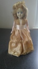 1940s Bridesmaid Doll in Sleeveless Dress Silk with Netting and Biond Wavy Hair