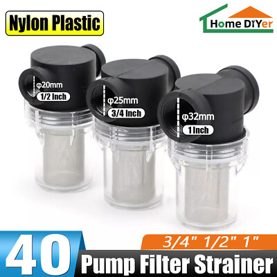3/4'' 1/2'' 1'' Inline Filter Strainer Water Pump High Flow Pipeline Filter 40 Mesh