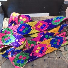 1970s HIPPY HIPPIE FLOWERCHILD sash Belt Rainbow Ecuador Handwoven Long Soft 3