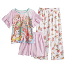 Disney Princess Toddler Girl 3 Piece Pajama Set