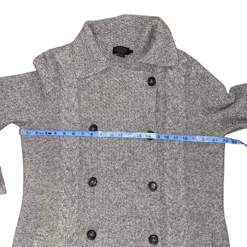 Women's Pendleton Gray Wool Double Breasted cardi… - image 7