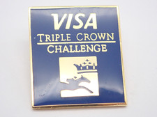 Visa Triple Crown Challenge Gold Tone Vintage Lapel Pin