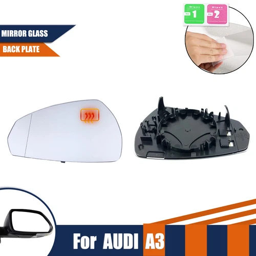 1PCS Left Driver Side N/S Heated Rearview Mirror Glass For 2013-2020 AUDI A3