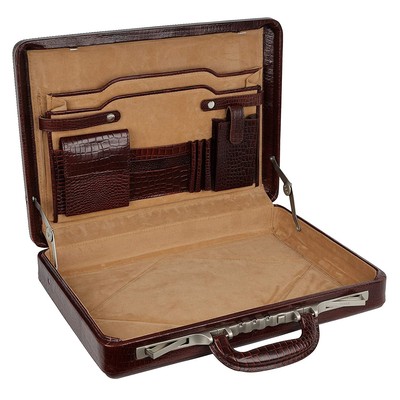 L V Leather Briefcase For Men Office Attache Case Hard Document Briefcase Bag