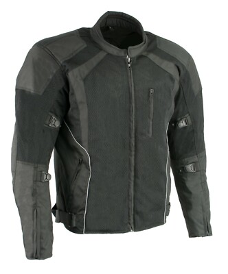Milwaukee Leather 1793 Men's Black Armored Mesh Motorcycle Jacket for All Season