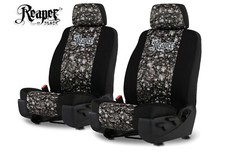 Canvas Skull Camo Seat Covers For Bucket Seats With Adjustable Headrests