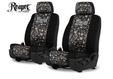 NEOPRENE SKULL CAMO SEAT COVERS for Bucket Seats with Adjustable Headrests