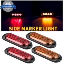 Red/Amber 4LED Clearance Side Marker Lights Truck Trailer Turn Signal Light