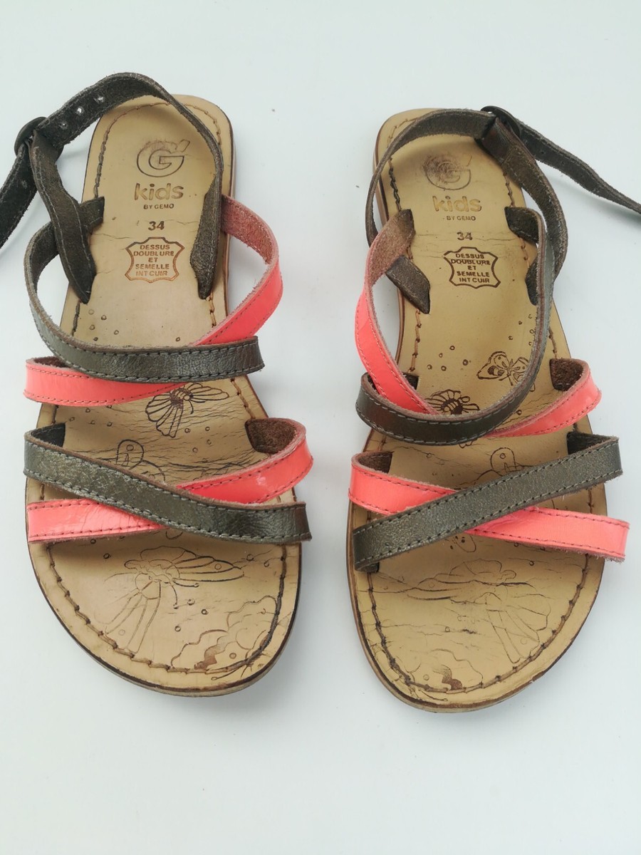 Sandalette 34 CUIR Gemo Chaussures été sandales Fille Femme