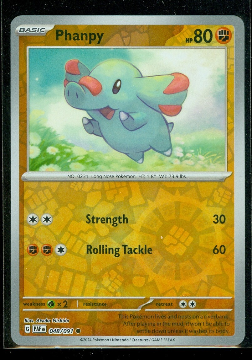 Pokemon PHANPY 048/091 - Paldean Fates - Rev Holo - - MINT