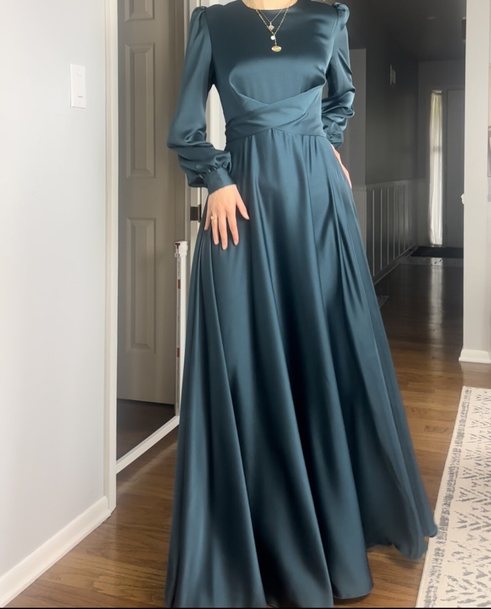 Elegant Maxi Satin Dresses for Women Modest 4 Colors In 5 Sizes S, M, L, Xl, XXL | eBay Elegant Maxi Satin Dresses for Women Modest 4 Colors In 5 Sizes S, M, L, Xl, XXL | eBay