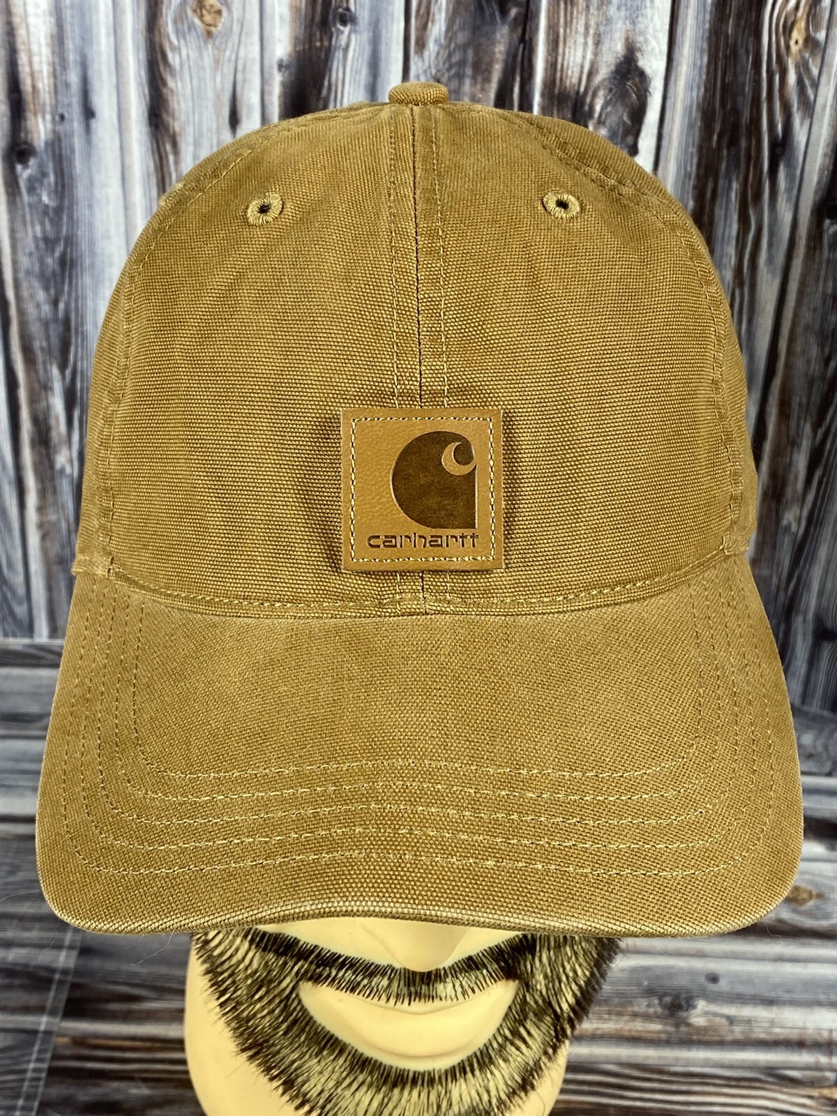 Carhartt Leather Patch Adjustable Brown Trucker H… - image 1