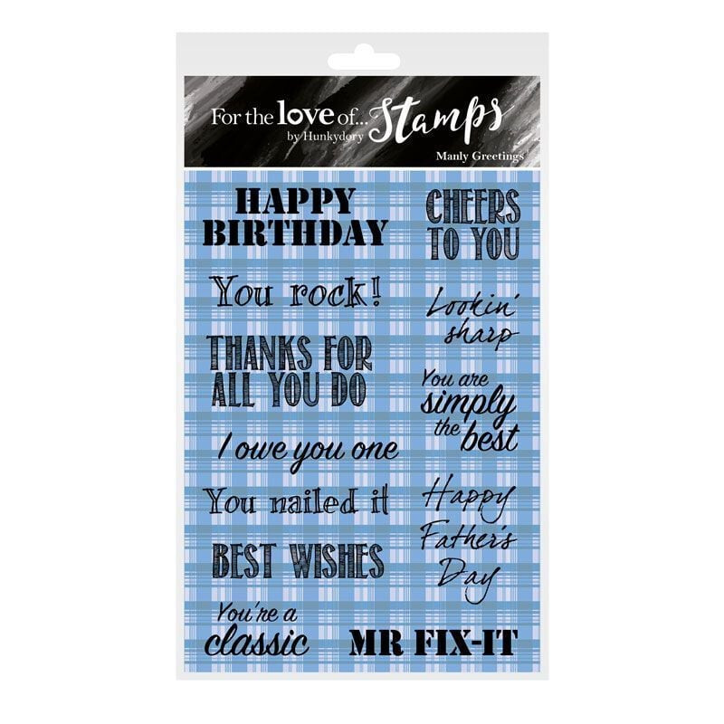 Hunkydory For the Love of Stamps - MANLY GREETINGS - FTLS965 - A Man's World Set