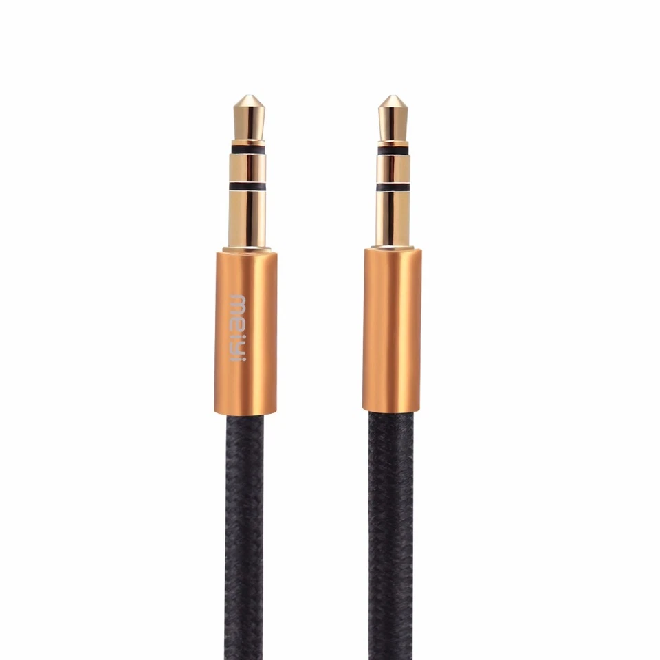 Câble Audio Raccordement Jack 3.5mm Mâle AUX de 1m à 5m Nylon Tréssé Double Male - Photo 2/2
