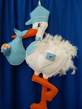 Fiocco Nascita Bimbo Cicogna Postino, Da Personalizzare