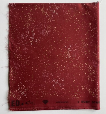 1/2 Yard Rashida Coleman Hale Ruby Star Society  Speckled  Metallic Gold Red