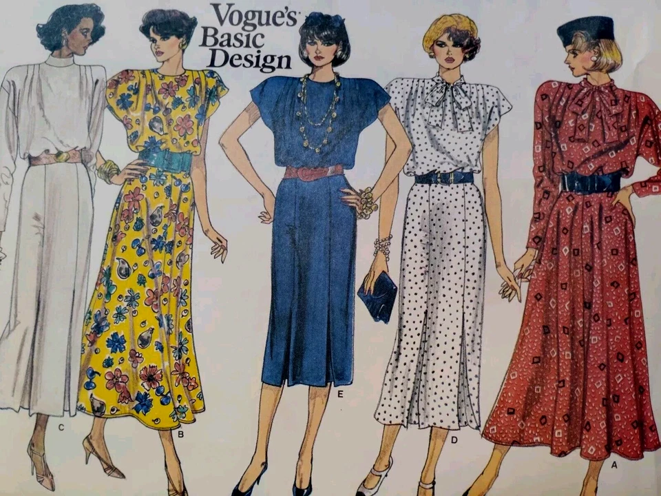 Vogue 1717 Dress Sewing Pattern Ladies 14 16 18 Shoulder Pads Basic Design UC - Image 2 of 4